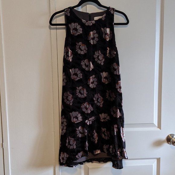 LOFT Iced Floral Velvet Swing Dress - Picture 2 of 10